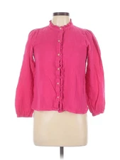 Monoprix femme Women Pink 3/4 Sleeve Blouse 14