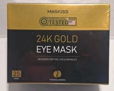 MASKISS 24K Gold Eye Mask for Fine Lines and Wrinkles • 25 PAIRS - Exp  5-3-2026