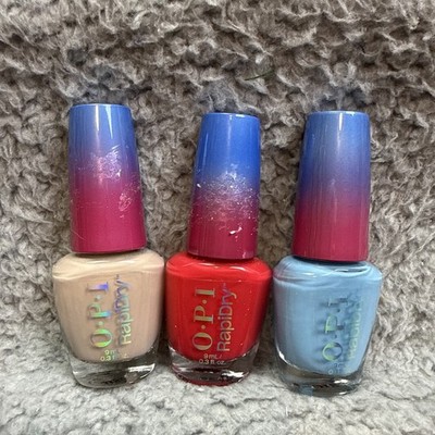 3x OPI RapiDry Quick Dry Nail Polish Quick sand, snap your fingers, haul sass