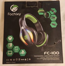 Fachixy Preowned FC100 Blue Prof Gaming Headset w/Mic for PS4/PS5/PC/Xbox/Ninten