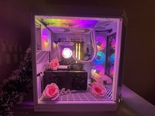 Gaming PC Setup Includes Monitor, Power Supply, and Accessories