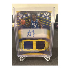 2025-26 Bowman U Best AJ Dybantsa Prospect Dual Relic Auto Yellow Lazer /75 BYU