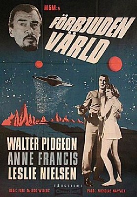 MGM Forbjuden Varld Movie Poster Walter Pidgeon Anne Francis 12x8in Metal Sign
