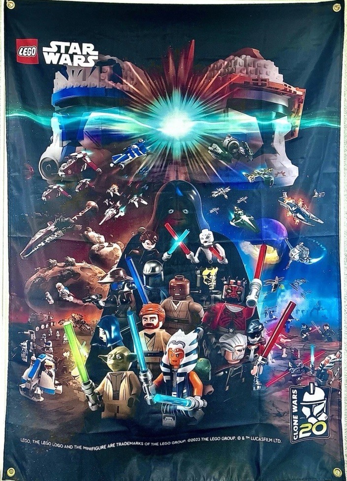 Lego Star Wars Banner 20th Anniversary Clone Wars Display Cloth