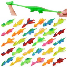 Pushmick 30 Pcs Slingshot Dinosaur Toys Flying Catapult Party Favors Set
