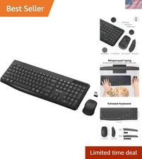 Silent Wireless Keyboard  Mouse Combo - Waterproof Ergonomic Design for Comfort