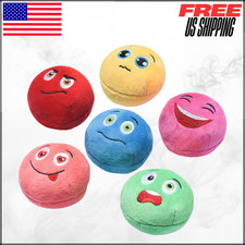 Squeaky Dog Toys Soft Stuffed Plush Balls W/ Squeakers Interactive Play 6PK