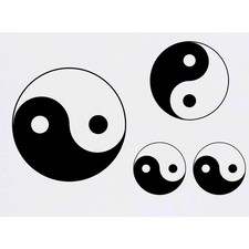 4 x 'Yin Yang Symbol' Temporary Tattoos / Transfers TO00060922 