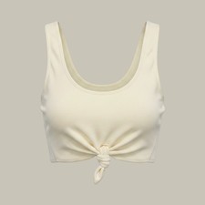 FP Movement Free People Ribbed Knot Front Crop Top Tank White XS/S