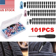 101Pcs Car Tubeless Vacuum Tyre Puncture Repair Kit Screw Nails Tire Patch Plug