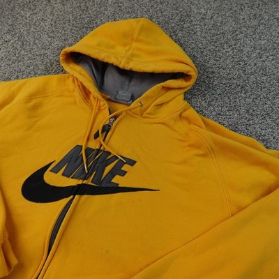 トップス 00s Nike Pullover Sweatshirt Y2K XXL VTG Nike Hoodie Mens 2XL Yellow Full Zip Center Swoosh Sweatshirt