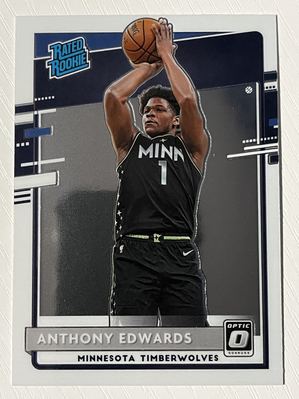 Anthony Edwards 2020-21 Panini Donruss Optic RC #151 Minnesota Timberwolves