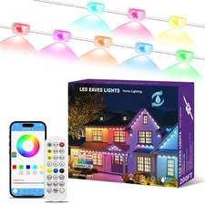 Permanent Outdoor Lights for House, 200ft RGB+IC Smart Outdoor Decor, 50 Scen...