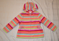 Gymboree SNOW BLOSSOM Stripe Fleece Hoodie Jacket NWT 5T