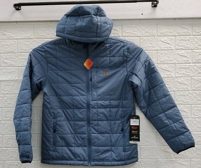 New Billabong Journey Full Zip Water Resistant Puffer Jacket Blue Size M