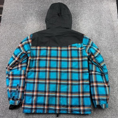 O'Neill Escape Series Jacket Mens Medium Blue Plaid Insulated