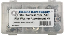 316 Stainless Steel SAE Washer Assortment Kit by Marine Bolt Supply 6-116239