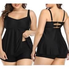 Plus Size Tankini Swimsuit Two Piece Flowy with Shorts