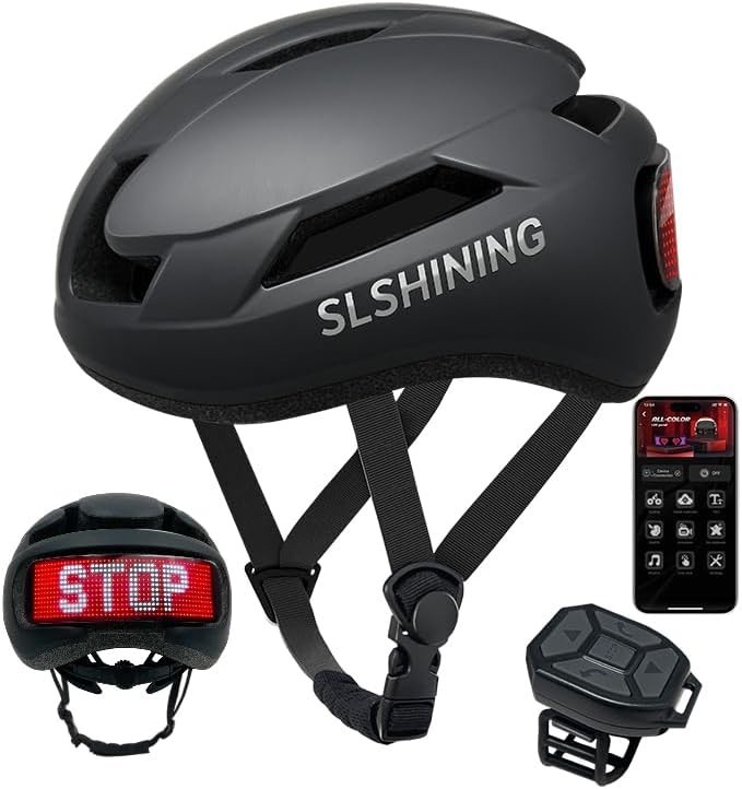(New) Smart App Cycling Helmet with LED Display Remote Control Bike Helmet New (54.99 USD)