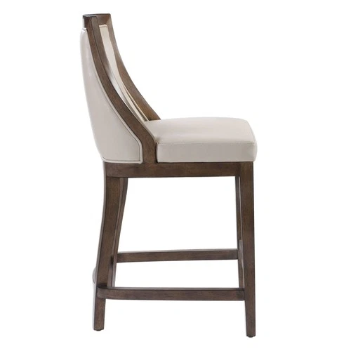 Uttermost 23501 Purcell 19"W Leather Counter Stool - Cappuccino Pebbled Leather - Picture 3 of 5