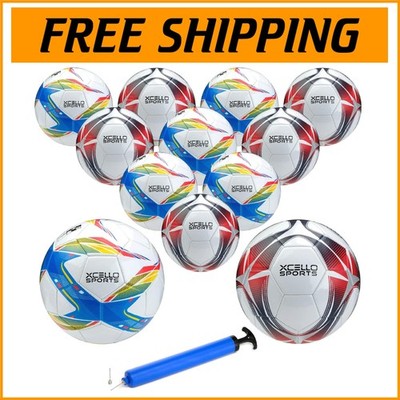 Lightweight Size 3 Soccer Balls with Unique Designs - 12 Pack & Pump Included