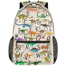 Alphabet Dinosaur Backpack for School Girls Boys Education Letter Bookbag Lap...