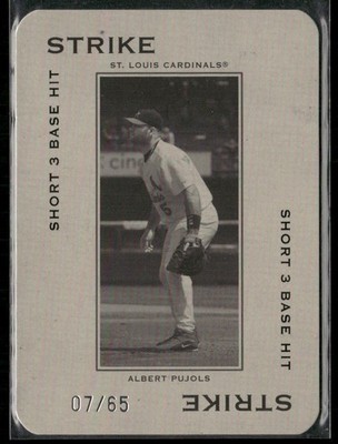 2005 Donruss Throwback Threads Strike Short 3 Base Hit #PG-90 Albert Pujols /65