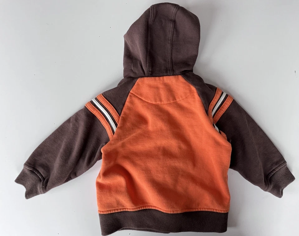 Chicos Ecko Unlimited Marrón y Naranja Cremallera Capucha Suéter Chaqueta Talla 2T Foto 3 de 4
