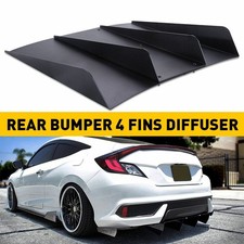 Car Universal Diffuser Rear 4 Bumper Fins Chin Splitter Spoiler Lip Gloss Black