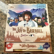 2025 Topps Bob Ross Joy Of Baseball Empty Box And Paintbrush