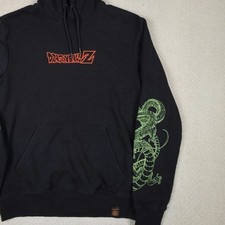 Men's Small Dragon Ball Z Hoodie Black Shenron Dragon Print Pullover Hooded VTG