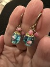 Artisan Made Glass Lampwork Wedding Cake Beaded with Roses Earrings — photo 4