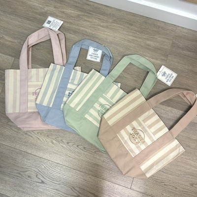 Trader Joe s Mini Pastel Stripe Canvas Tote Bag LE Set Of 4 SHIPS TODAY