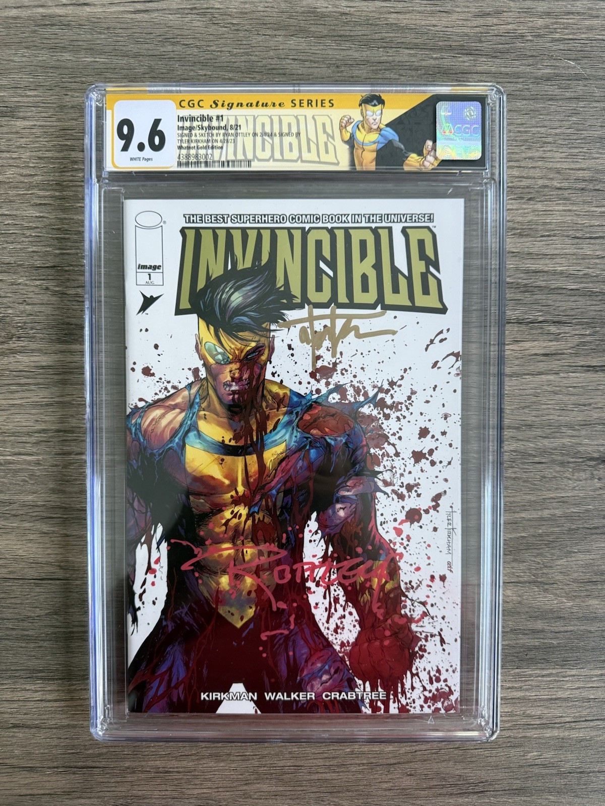 Invincible #1 Whatnot Gold Foil Signed By Kirkham & Ottley Custom Label CGC 9.6!