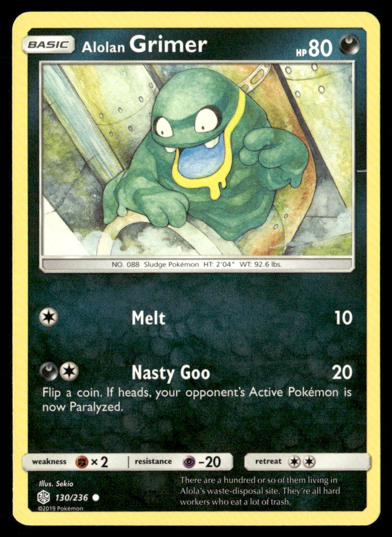 Alolan Grimer Cosmic Eclipse 130/236 Common Pokemon Near Mint