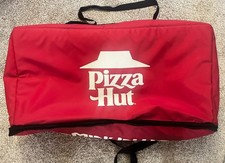 Vtg Jumbo Pizza Hut Insulated Deliver Bag Used,”Comin’ In Hot” Rare Zipper Close