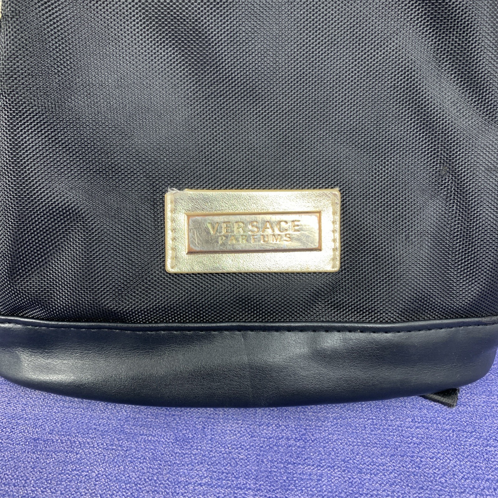 Versace Parfums Black Nylon Drawstring Backpack T… - image 2