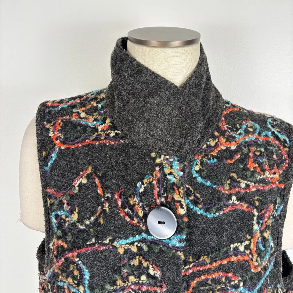 Habitat одежды жить в женщин XL серый искусства носить Artsy воротник кнопка жилет - Изображение 2 из 4