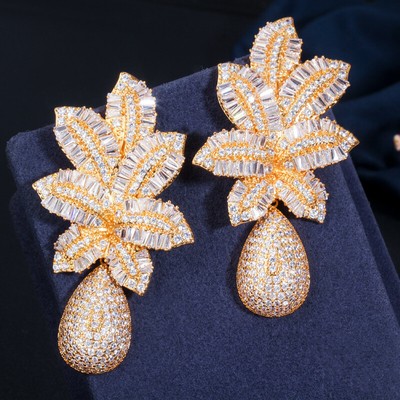 S925 Silver Bling Tropical Pineapple Cubic Zirconia Earrings Women Jewelry