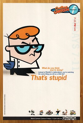 2001 Cartoon Network Fridays Print Ad/Poster Dexter's Laboratory Powerpuff Girls