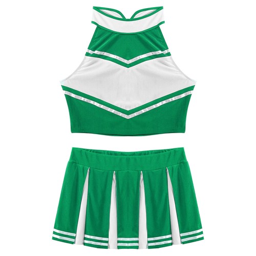 Mujeres Porristas Disfraz Mini 2 Piezas Porristas Elegante Vestido Conjunto Falda - Imagen 40 de 88
