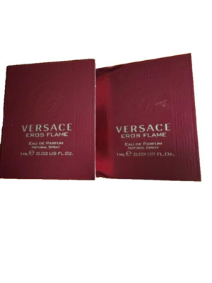 2 X VERSACE EROS FLAME Eau De Parfum 0.03 oz/ 1 ml each Free Shipping