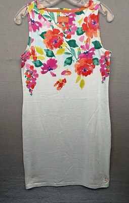 Joules women multicolor floral print sleeveless knee length comfort dress size 6