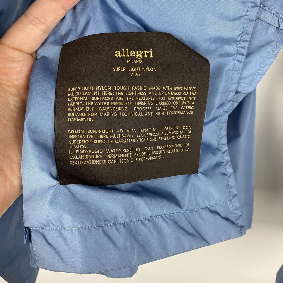 ALLEGRI Chaqueta de Lluvia Mujer M Silenciosa Lujo Doble Pecho Blazer Nylon Azul Foto 3 de 4