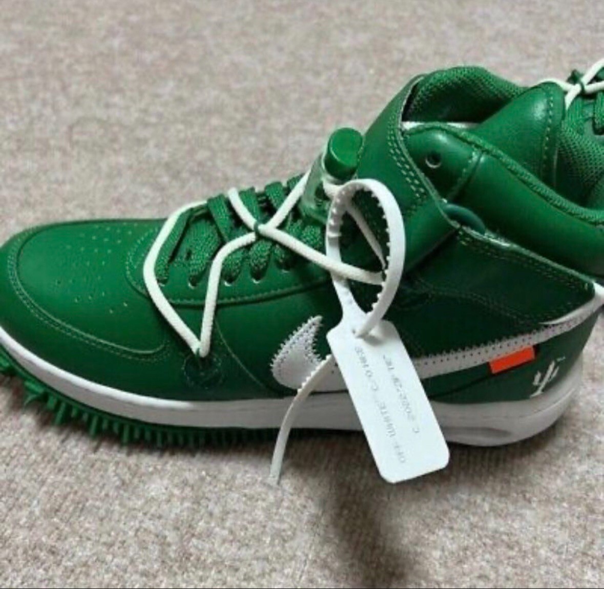OFF WHITE X NIKE Nike Air Force 1 Mid SP in pelle x scarpe bianche sporco verde pino DR0500 300 taglia 11
