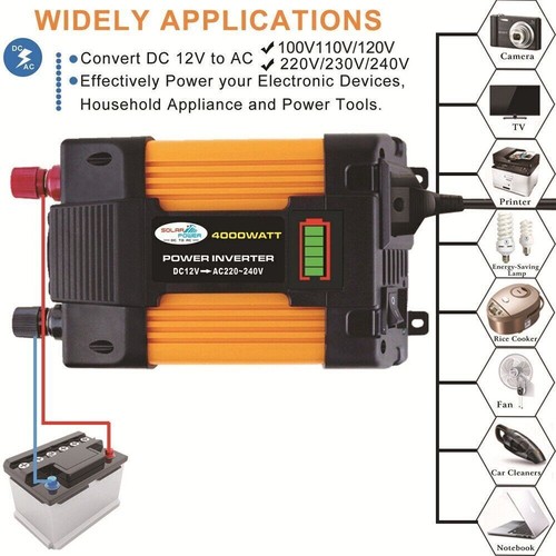 6000W Stromumwandler Wechselrichter KFZ Konverter Inverter DC 12V Auf AC 220V - Bild 4 von 8