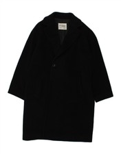 Gianfranco Ferre Womens Loose Fit Overcoat Uk 12 Medium Black Wool Hc02