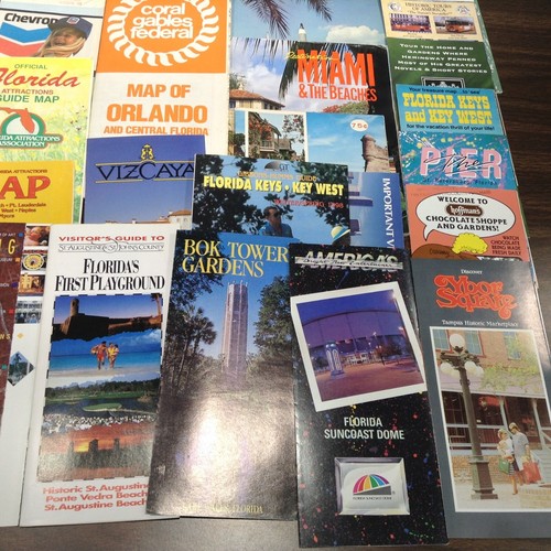 FLORIDA 50+ VINTAGE POSTCARD LOT w/ Brochures Pamphlets Ephemera Maps Ads Pics - Picture 20 of 22