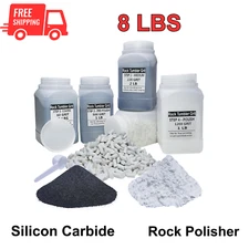 8LBS Large Weight Rock Tumbler Grit Kit& Ceramic Tumbling Filler Media, Polisher
