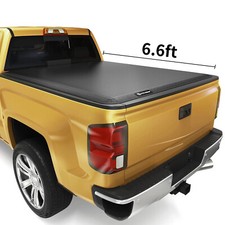6.6ft Soft 4-fold Tonneau Cover For 2007-2013 Chevy Silveradogmc Sierra 1500